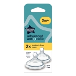Комплект от 2 броя Биберони Tommee Tippee Advanced Anti-Colic+ Medium flow, 2 капки, среден поток за бебета на възраст 3+ месеца