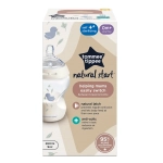 Бебешко шише за хранене Tommee Tippee Natural Start САМОСТЕРИЛИЗИРАЩО, с декорация ПАТЕ, 260 мл, с биберон с бавен поток 0м+ (1 капка)