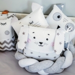 Комплект бебешко спално бельо Smiling animals white-grey