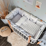 Комплект бебешко спално бельо Smiling animals white-grey