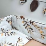 Комплект бебешко спално бельо Velour Mokko leaves