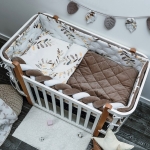 Комплект бебешко спално бельо Velour Mokko leaves