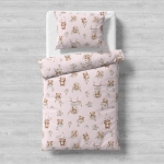 Galix-детски спален комплект Мече в кошничка - розово