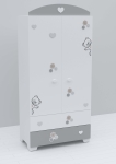 BAMBINO CASA Комплект 3ч. бебешко легло + скрин и гардероб с пуш механизми Fiori grigio