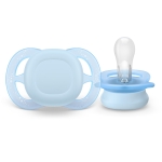 Комплект от 2 бр. ортодонтски силиконови залъгалки за новородени Philips AVENT SCF075/12 Ultra Start 0-2м, в синьо и зелено, в кутия за стерилизиране