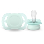 Комплект от 2 бр. ортодонтски силиконови залъгалки за новородени Philips AVENT SCF075/12 Ultra Start 0-2м, в синьо и зелено, в кутия за стерилизиране
