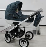 Бебешка количка 3в1 Zarra цвят:тюркоаз/точки
